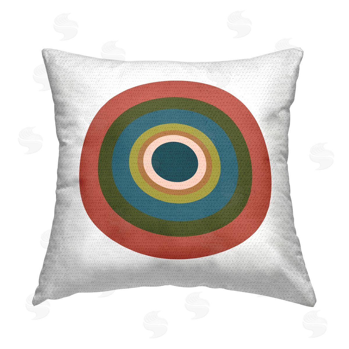 Jim Schlotzhauer Red Geometric Circle Outdoor Quick-Dry Polyester Printed Throw Pillow
