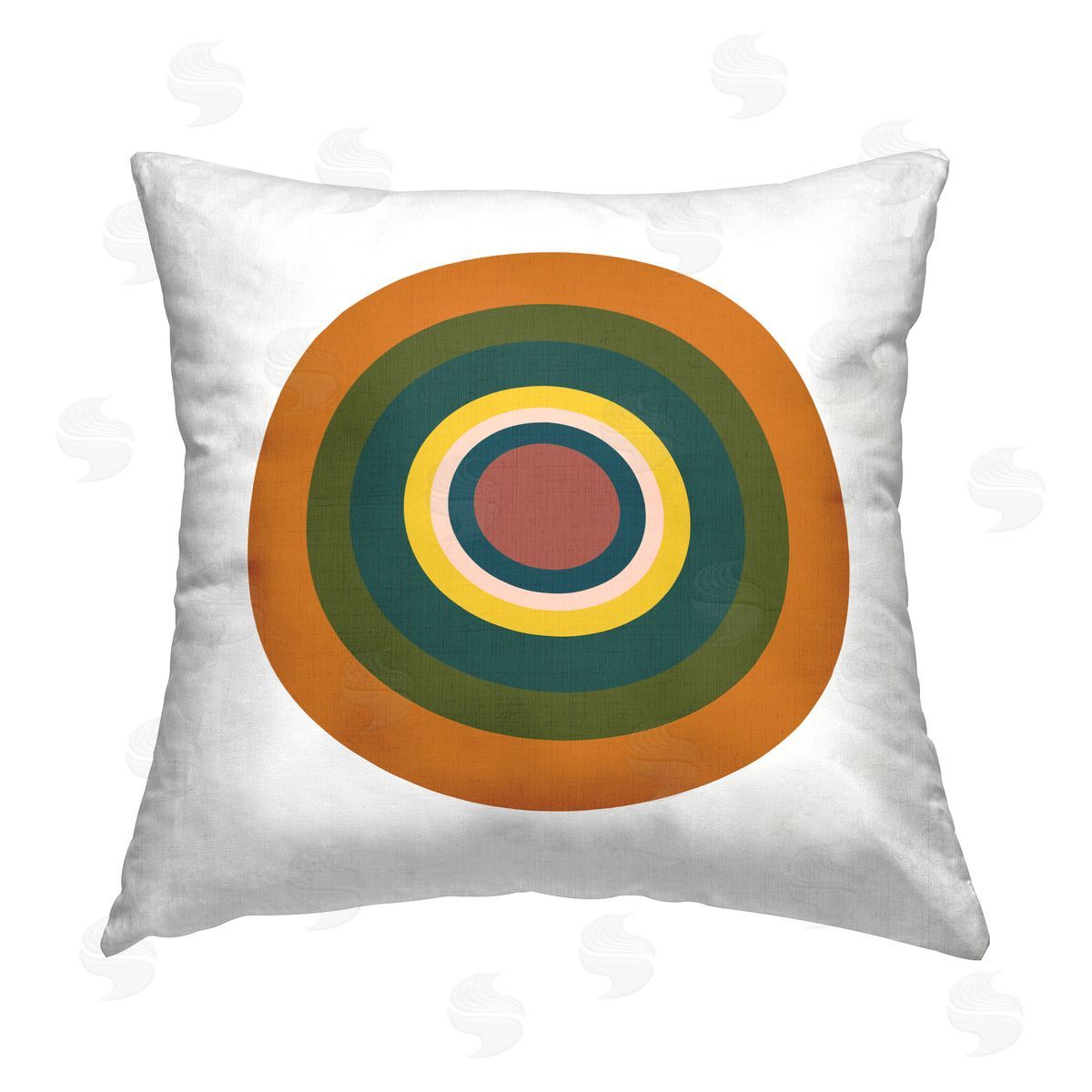 Jim Schlotzhauer Earthy Circle Shape Printed Plush Polyester Throw Pillow