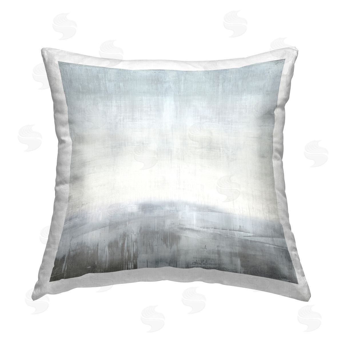 Taylor Hamilton Grey Serene Landscape Printed Plush Polyester Throw Pillow