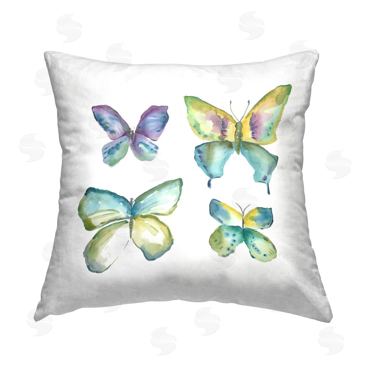 Chariklia Zarris Four Abstract Butterflies Printed Plush Polyester Throw Pillow
