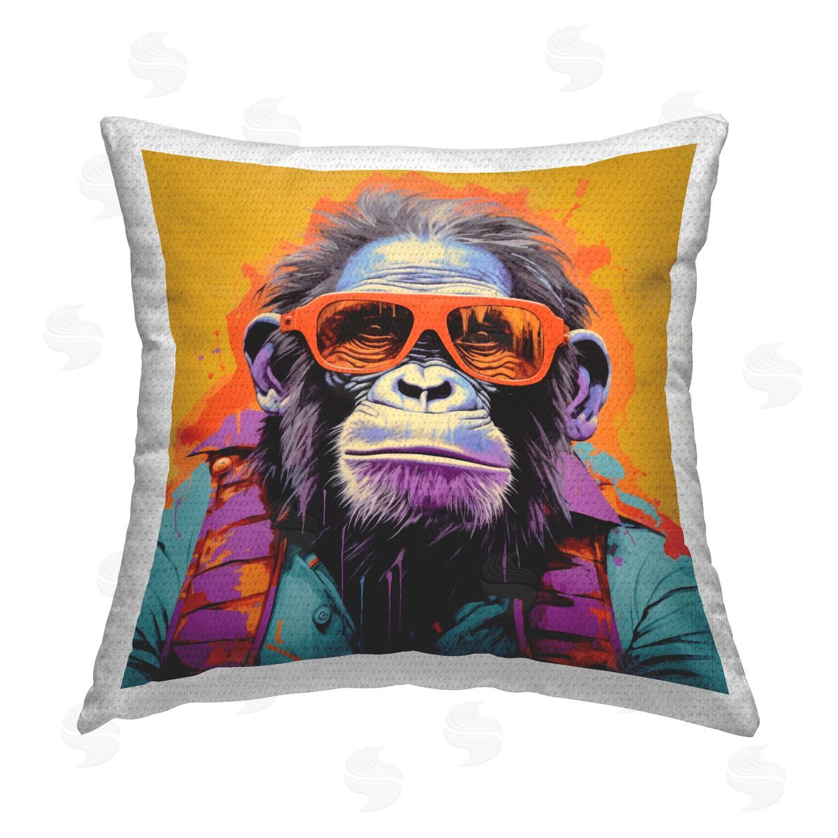 Irena Orlov Pop Style Gorilla Outdoor Quick-Dry Polyester Printed Throw Pillow