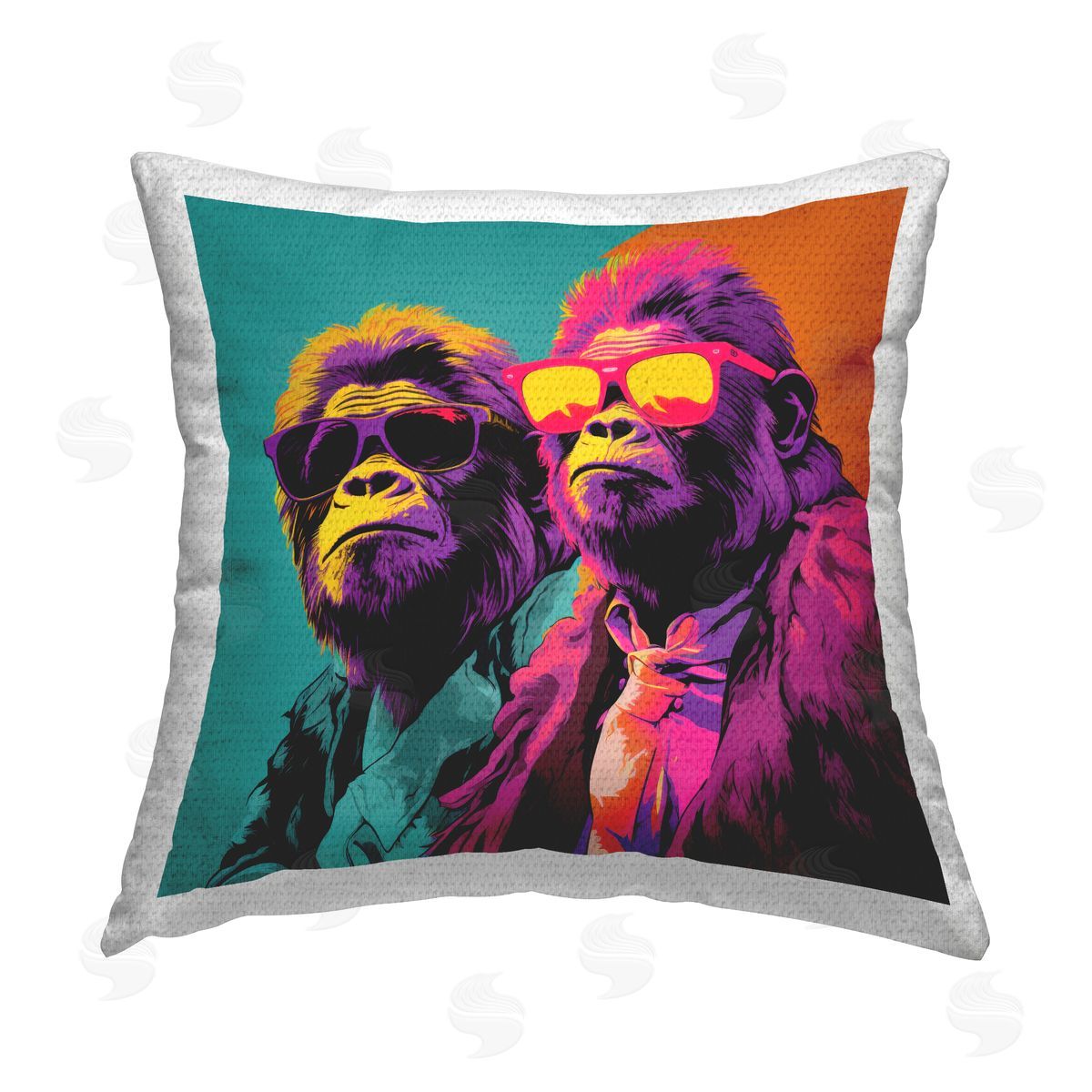 Irena Orlov Pop Style Gorillas Outdoor Quick-Dry Polyester Printed Throw Pillow