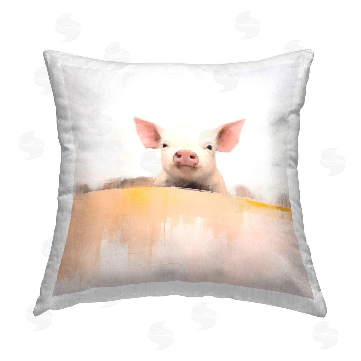 Irena Orlov Baby Farm Pig Printed Plush Polyester Throw Pillow