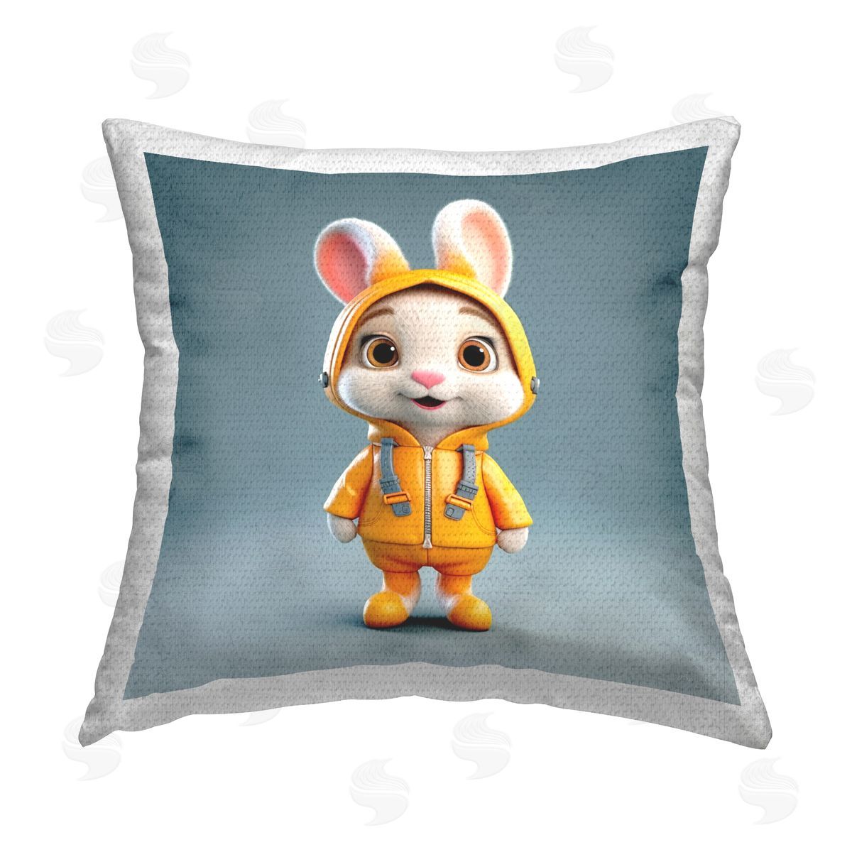 Roozbeh Bunny in Yellow Suit Outdoor Quick-Dry Polyester Printed Throw Pillow