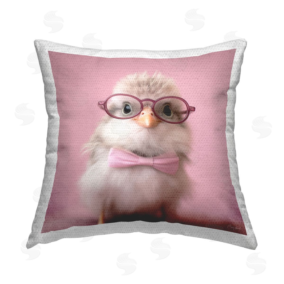 Roozbeh Chick with Glasses Outdoor Quick-Dry Polyester Printed Throw Pillow