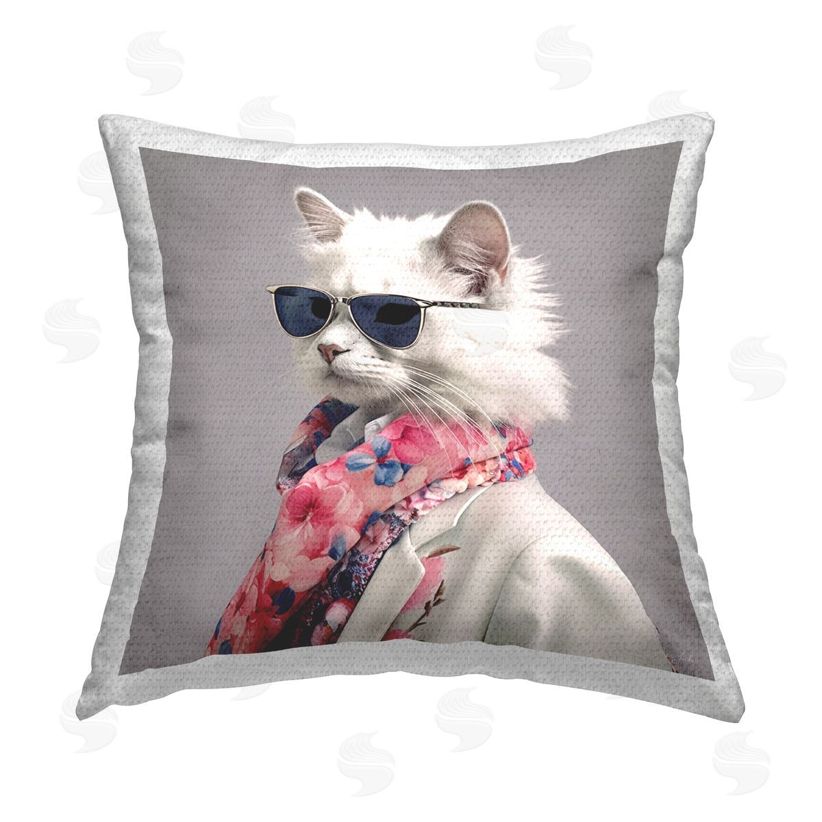 Roozbeh Stylish Cat Fashion Outdoor Quick-Dry Polyester Printed Throw Pillow