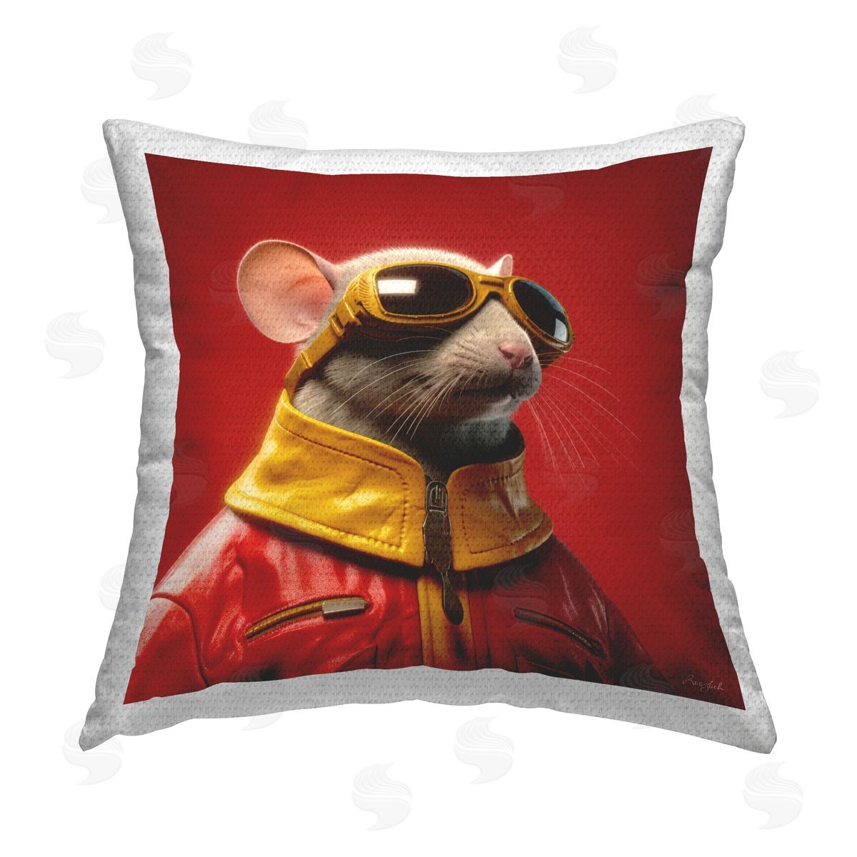 Roozbeh Red Fashion Animal Outdoor Quick-Dry Polyester Printed Throw Pillow