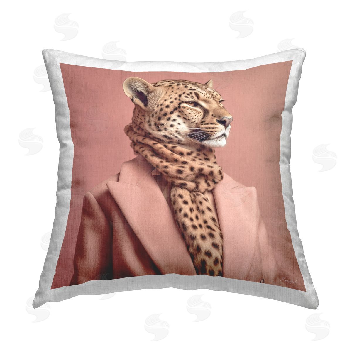 Roozbeh Glam Cheetah Fashion Printed Plush Polyester Throw Pillow