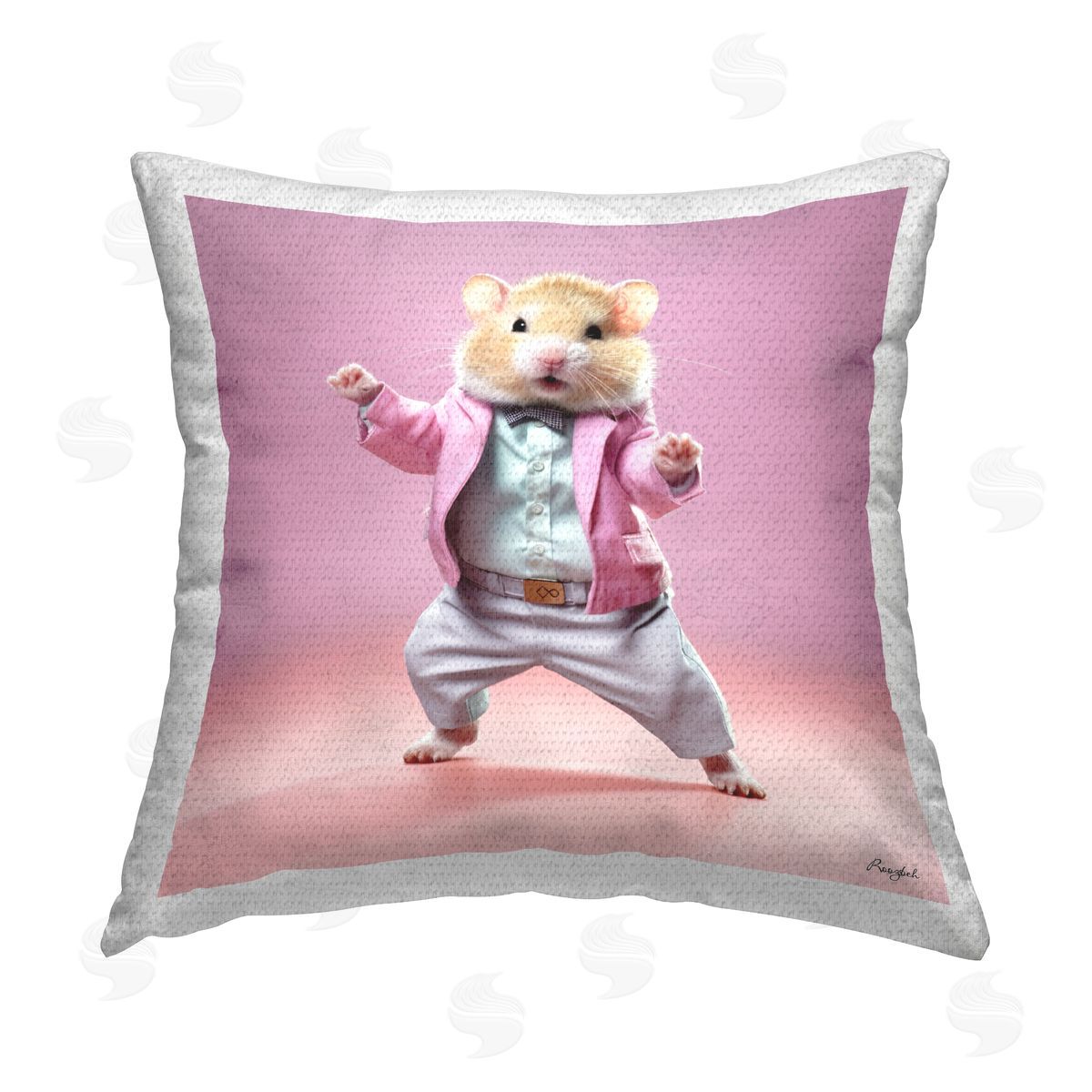 Roozbeh Fun Dancing Hamster Outdoor Quick-Dry Polyester Printed Throw Pillow