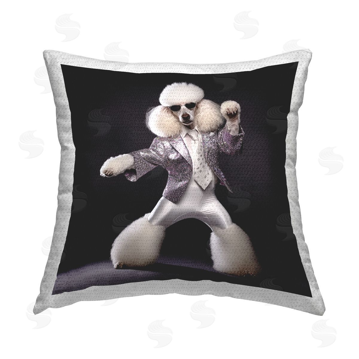 Roozbeh Trendy Poodle Dancing Outdoor Quick-Dry Polyester Printed Throw Pillow