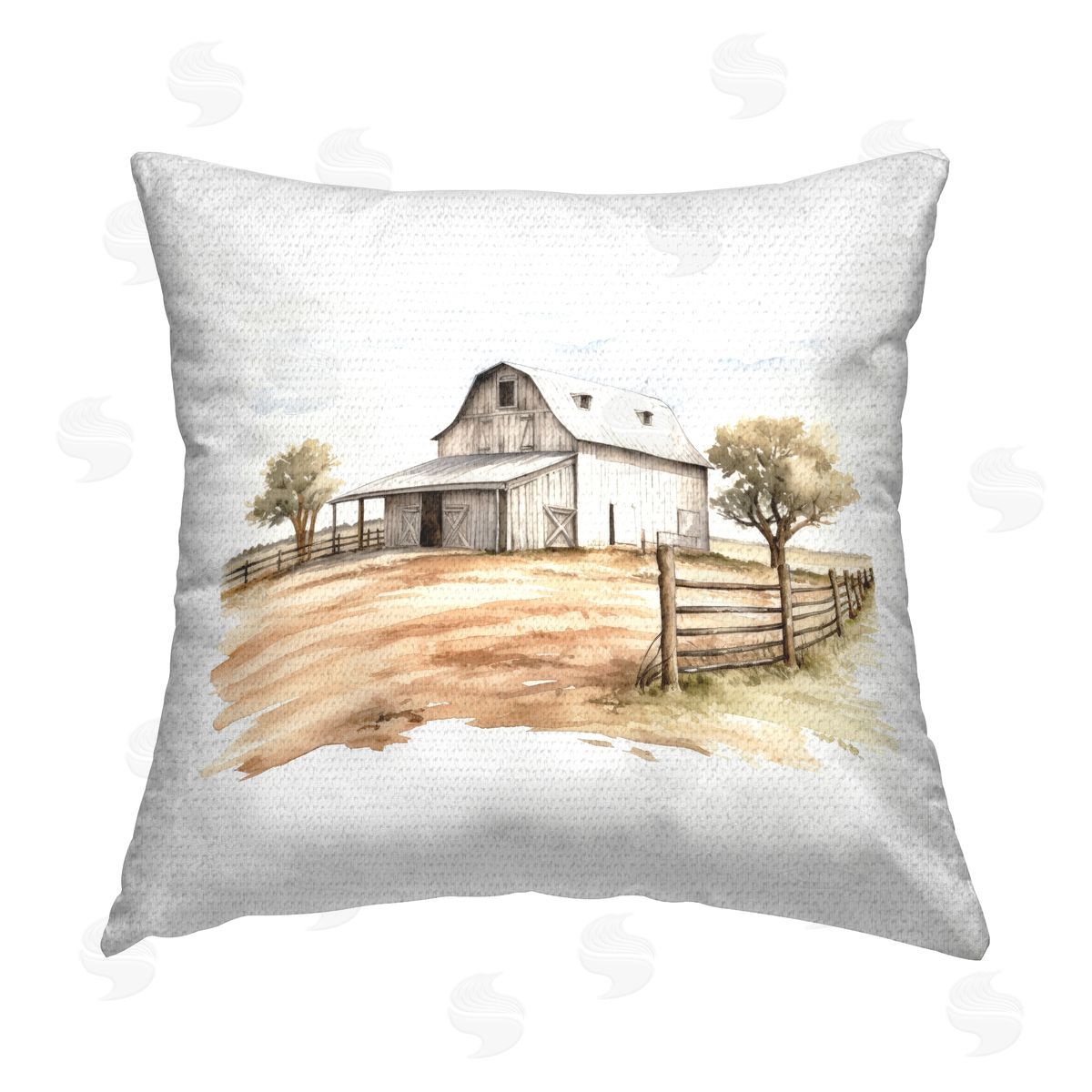 Ray Powers Rural Barn Landscape Outdoor Quick-Dry Polyester Printed Throw Pillow