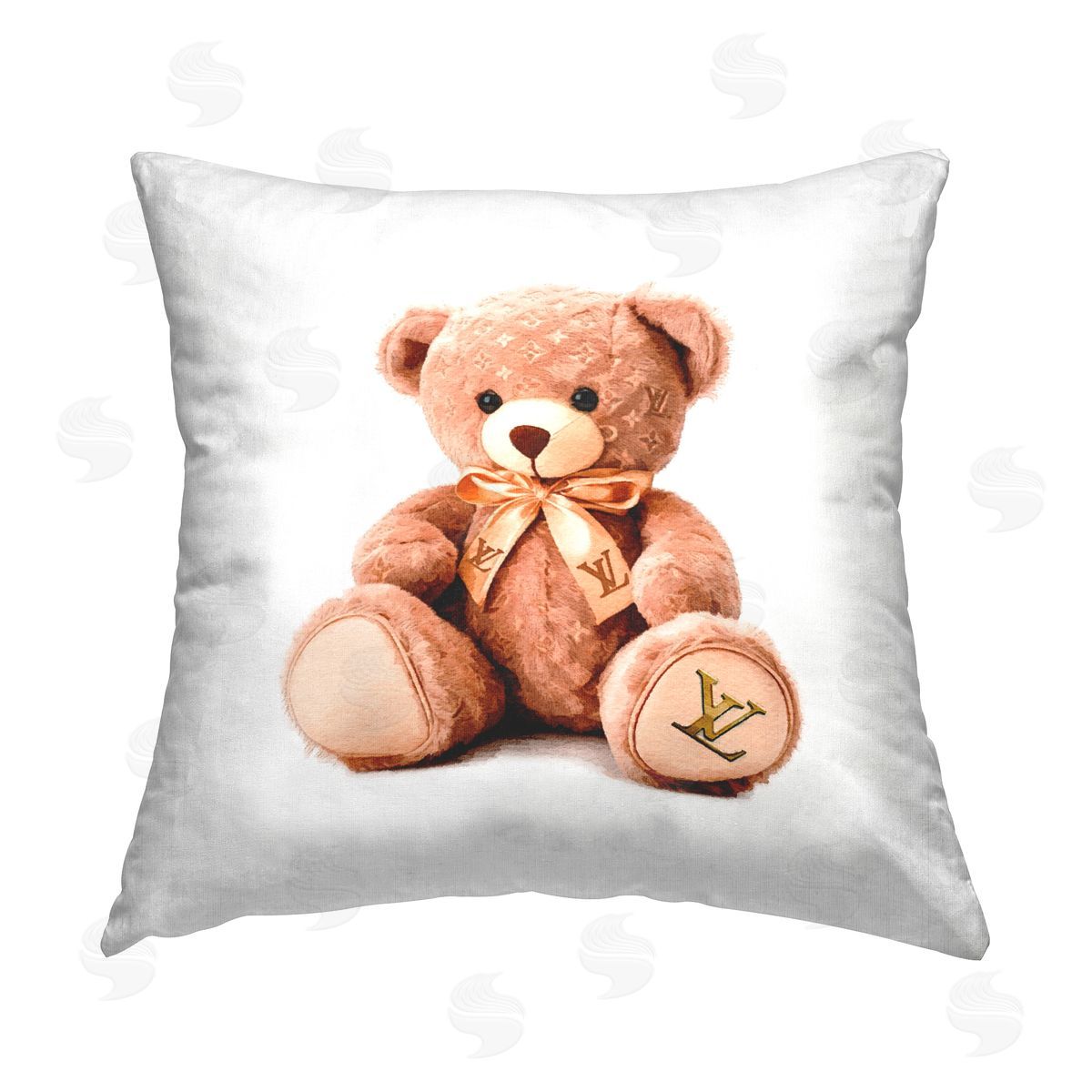 Amanda Greenwood Fashion Brand Bear Printed Plush Polyester Throw Pillow