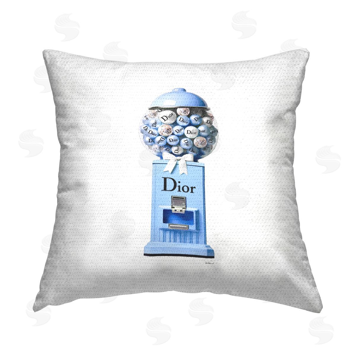 Amanda Greenwood Blue Glam Gumballs Outdoor Quick-Dry Polyester Printed Throw Pillow