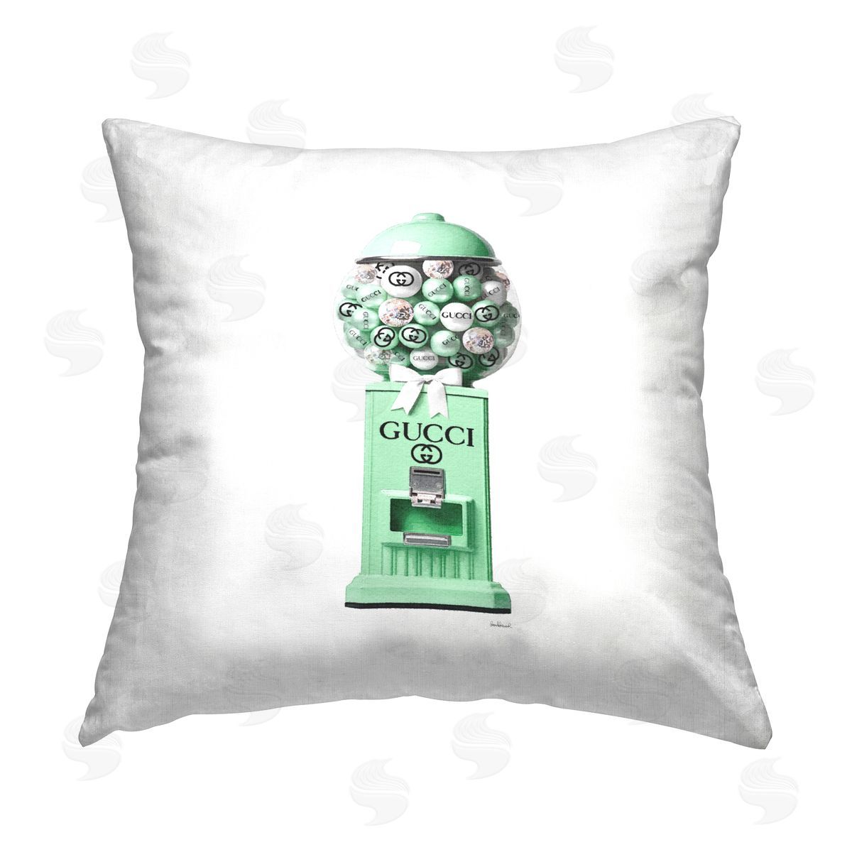 Amanda Greenwood Green Glam Gumballs Printed Plush Polyester Throw Pillow