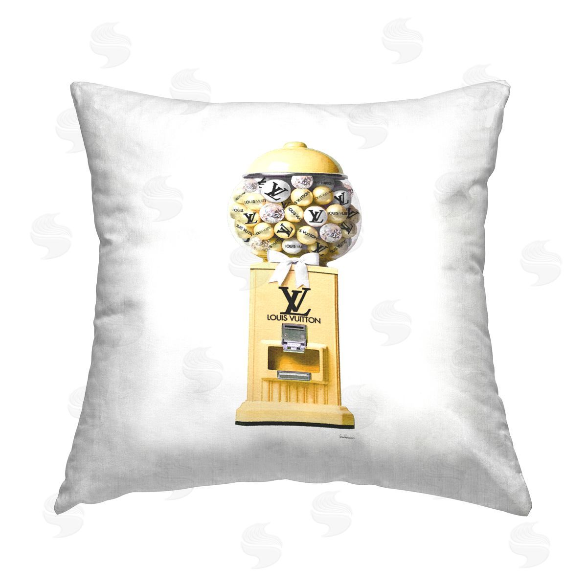 Amanda Greenwood Yellow Glam Candies Printed Plush Polyester Throw Pillow