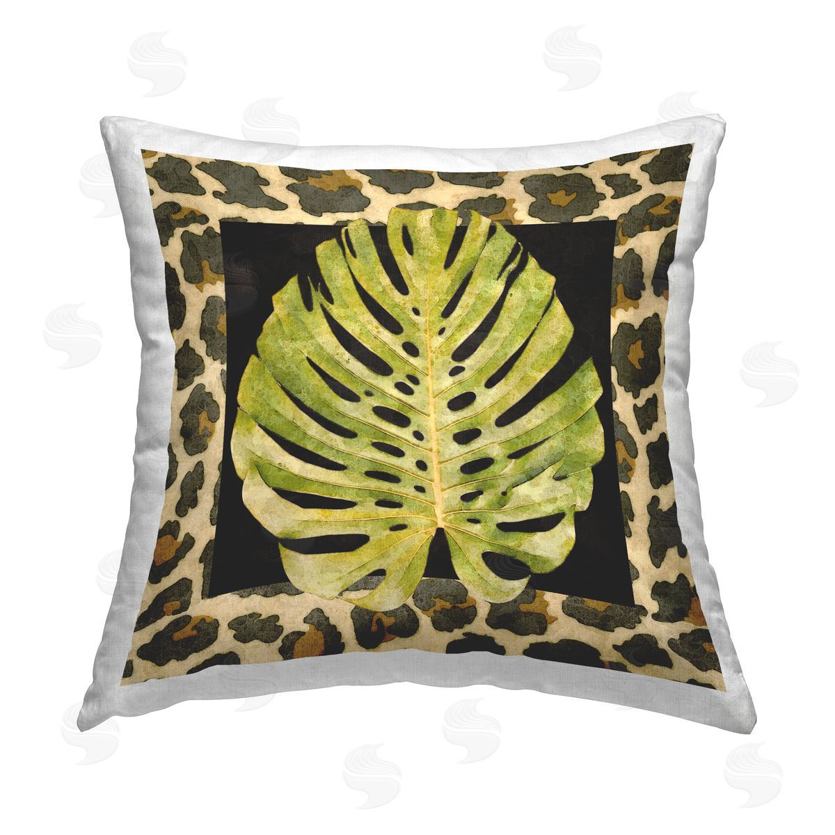 Alonzo Saunders Animal Patterned Monstera Printed Plush Polyester Throw Pillow