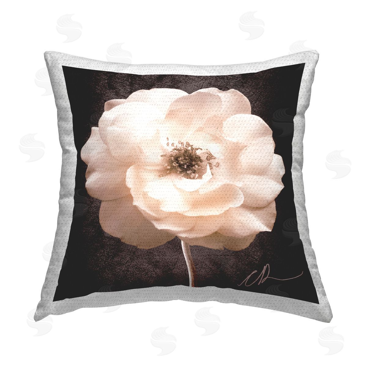 Christine Zalewski Vintage Rose Bloom Outdoor Quick-Dry Polyester Printed Throw Pillow