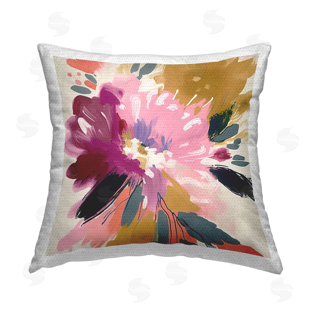 Andrea Haase Abstract Pink Bloom Outdoor Quick-Dry Polyester Printed Throw Pillow