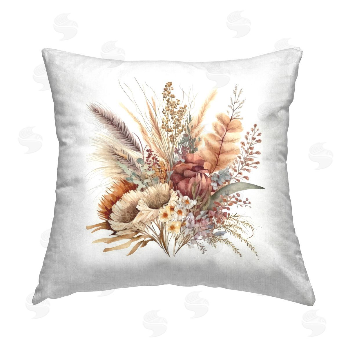 LSR Design Studio Fall Flower Arrangement Printed Plush Polyester Throw Pillow