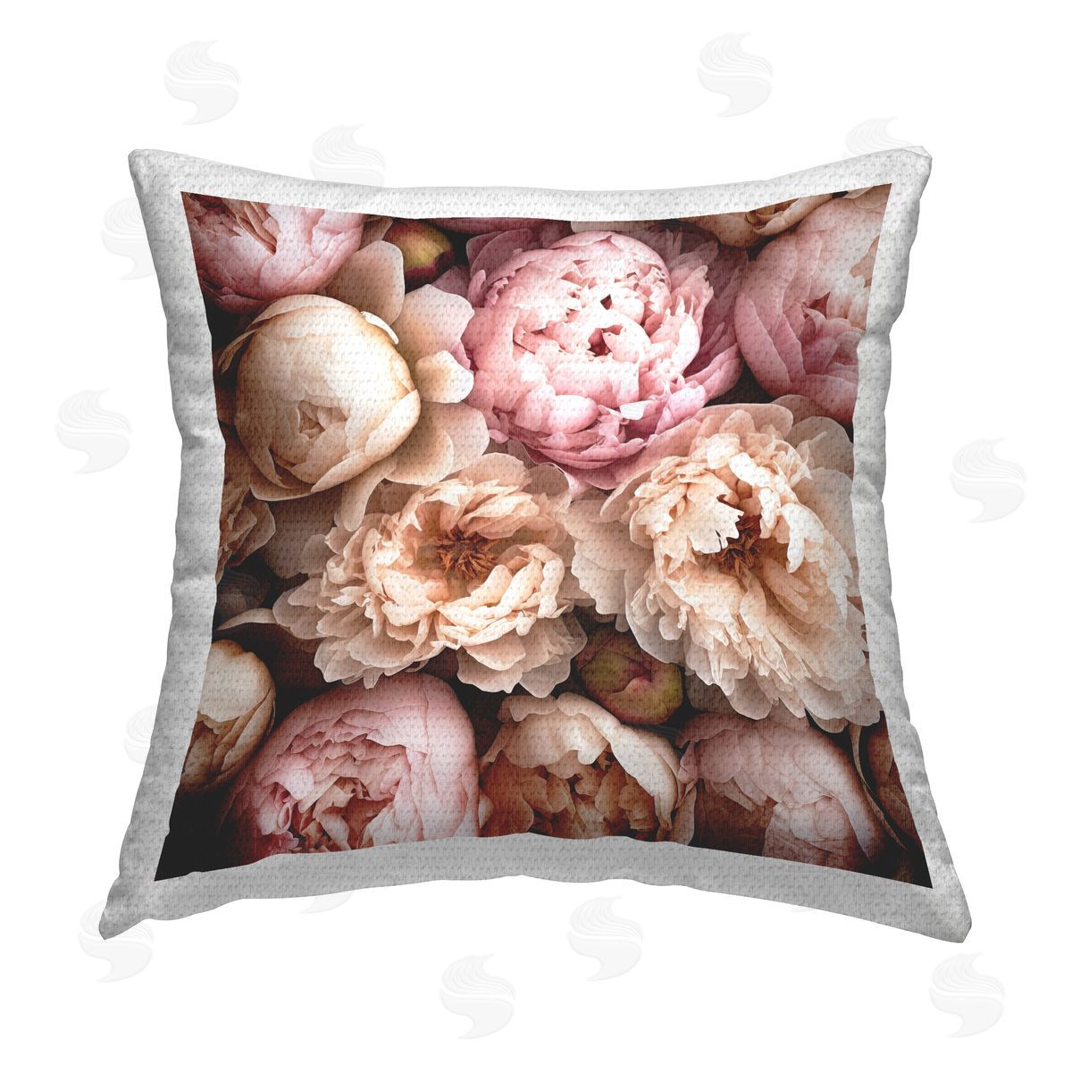 Riley B Peony & Rose Blooms Outdoor Quick-Dry Polyester Printed Throw Pillow