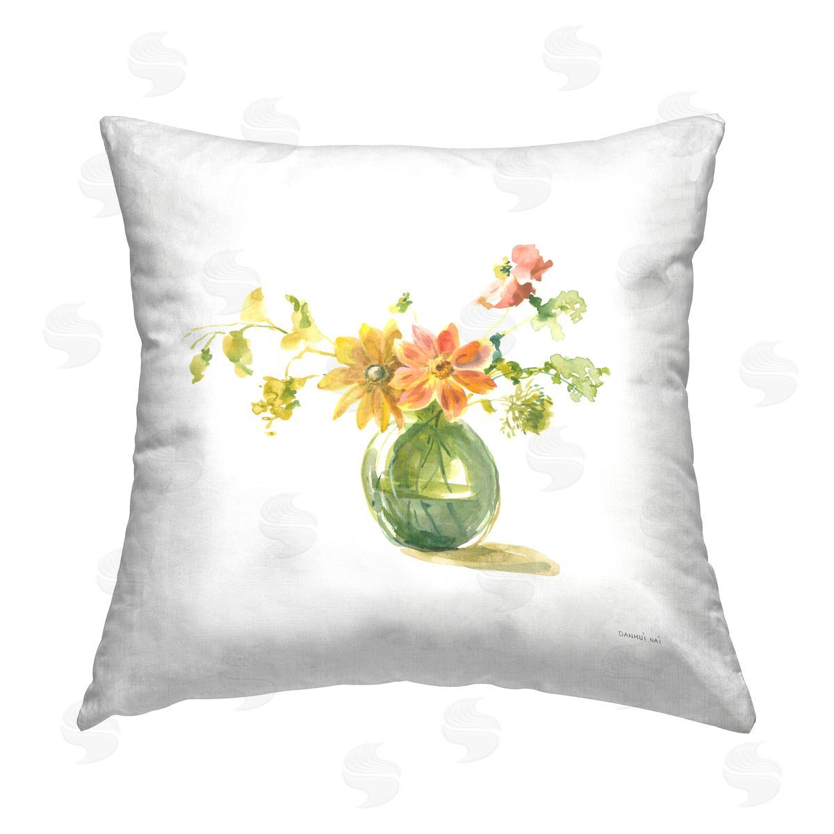 Danhui Nai Summer Serenade Bouquet Printed Plush Polyester Throw Pillow