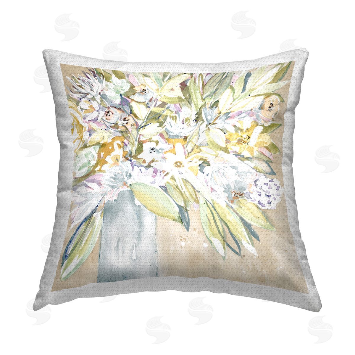 Krinlox Abstract Green Bouquet Outdoor Quick-Dry Polyester Printed Throw Pillow