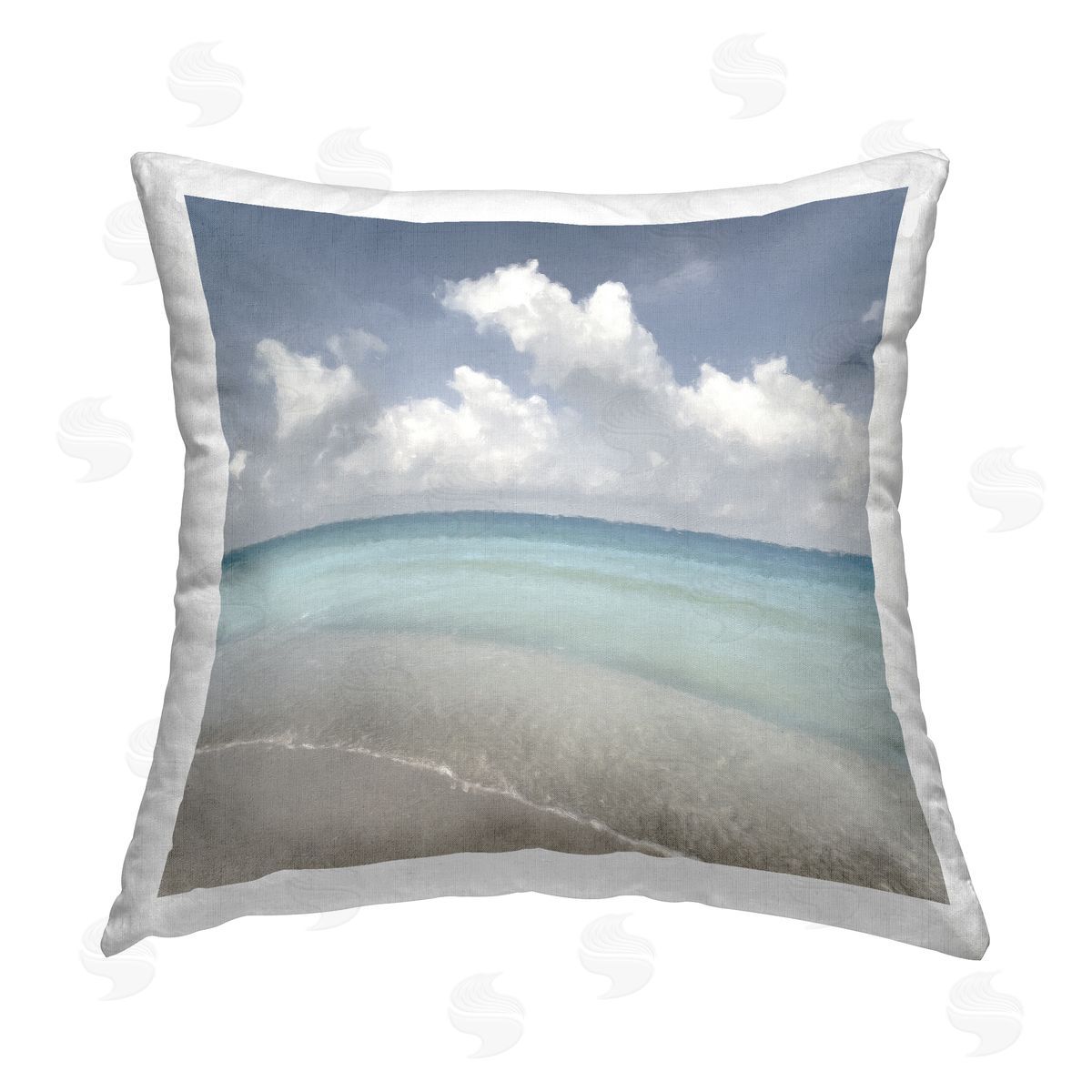 Christine Zalewski Cloudy Beach Shore Printed Plush Polyester Throw Pillow