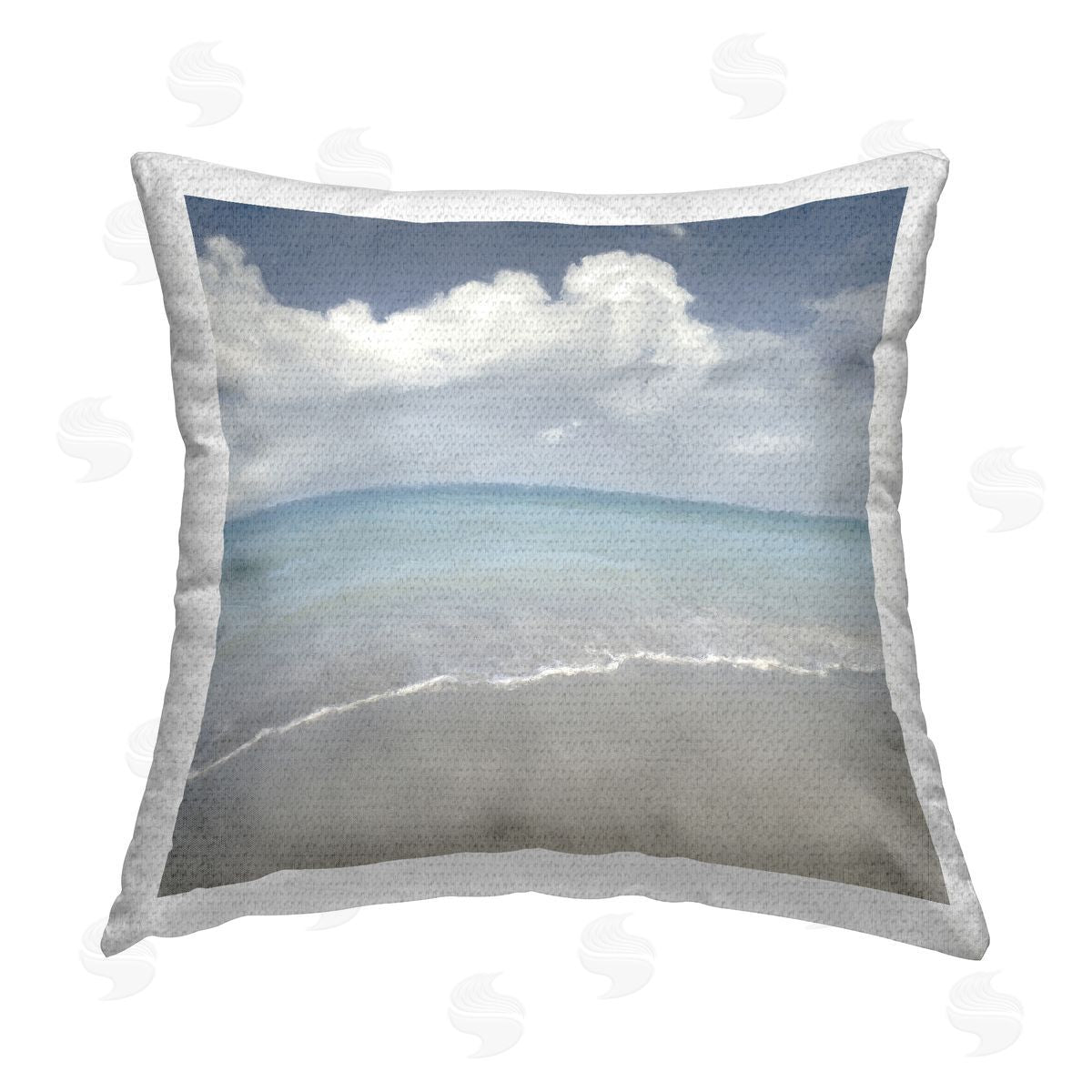 Christine Zalewski Cloudy Beach Horizon Outdoor Quick-Dry Polyester Printed Throw Pillow