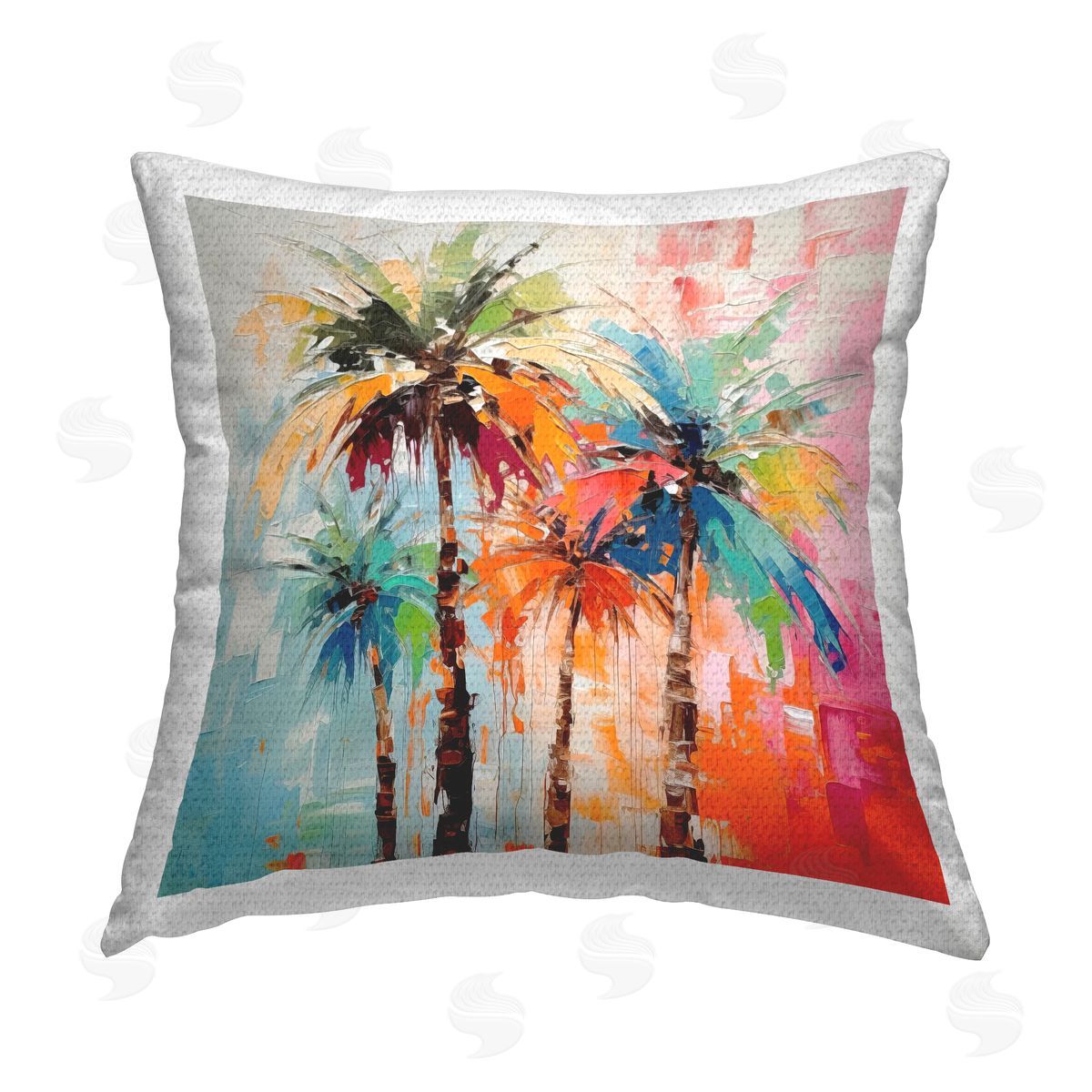 Irena Orlov Abstract Hued Palms Outdoor Quick-Dry Polyester Printed Throw Pillow