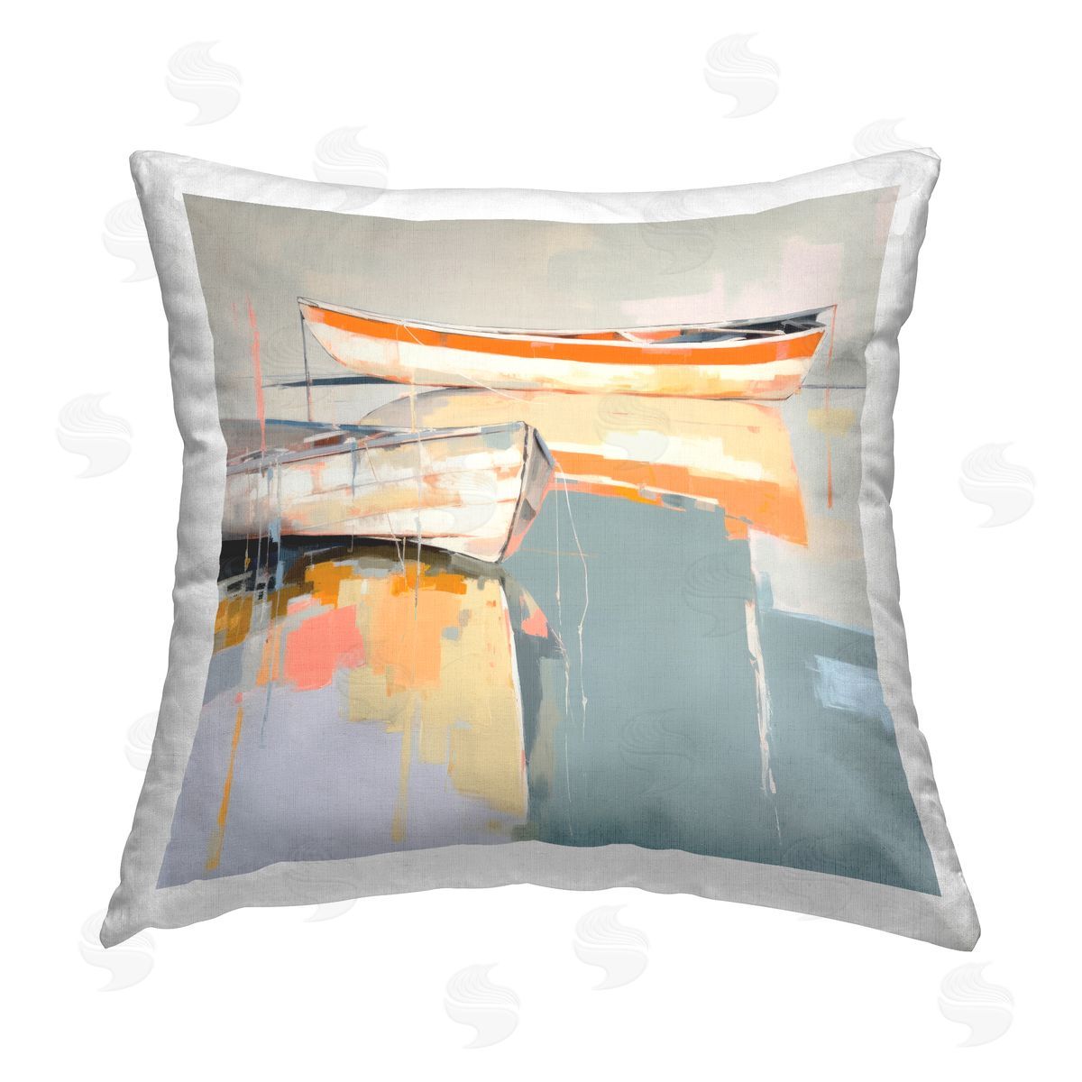 Irena Orlov Maritime Boat Scenery Printed Plush Polyester Throw Pillow