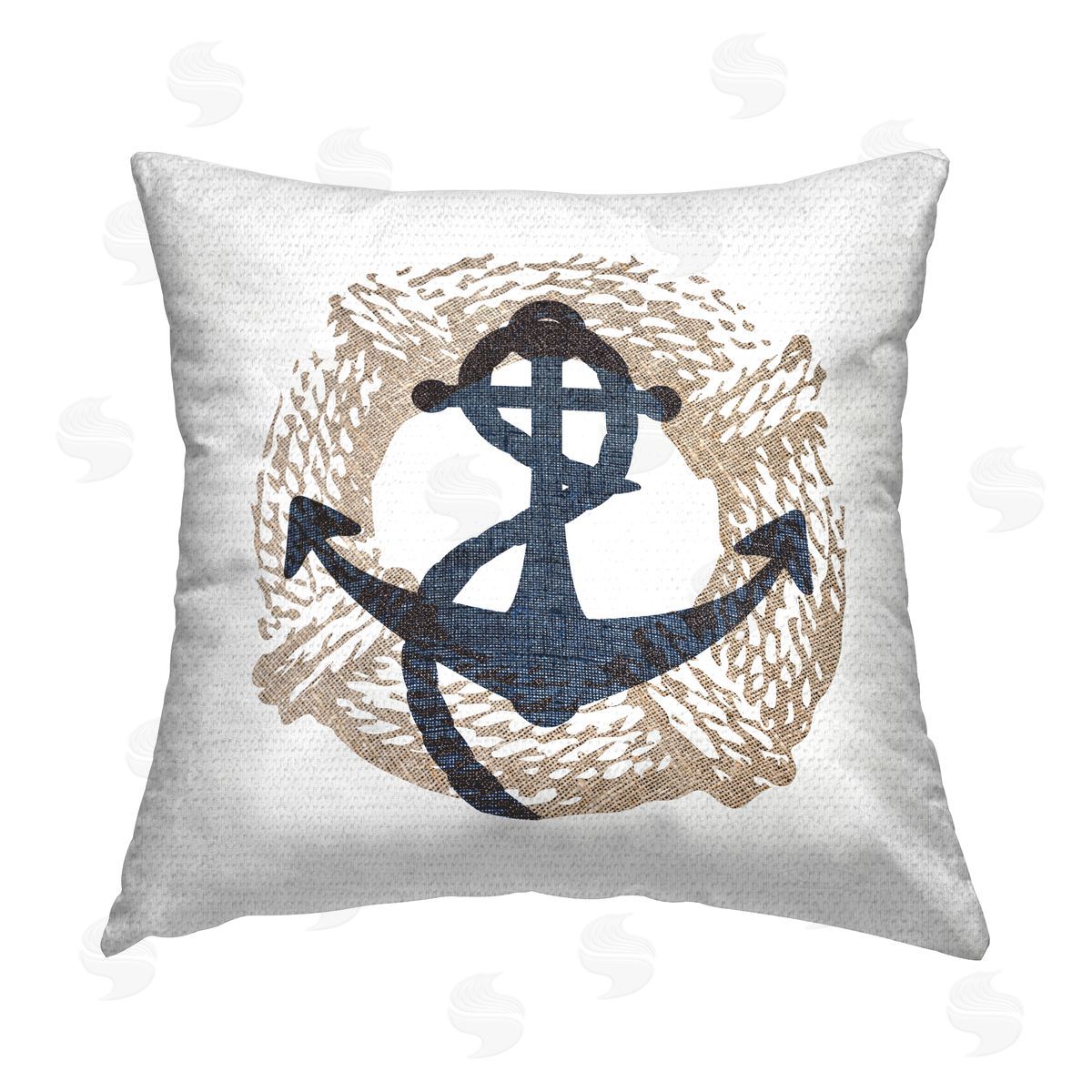 Stupell Studio Nautical Anchor & Rope Outdoor Quick-Dry Polyester Printed Throw Pillow