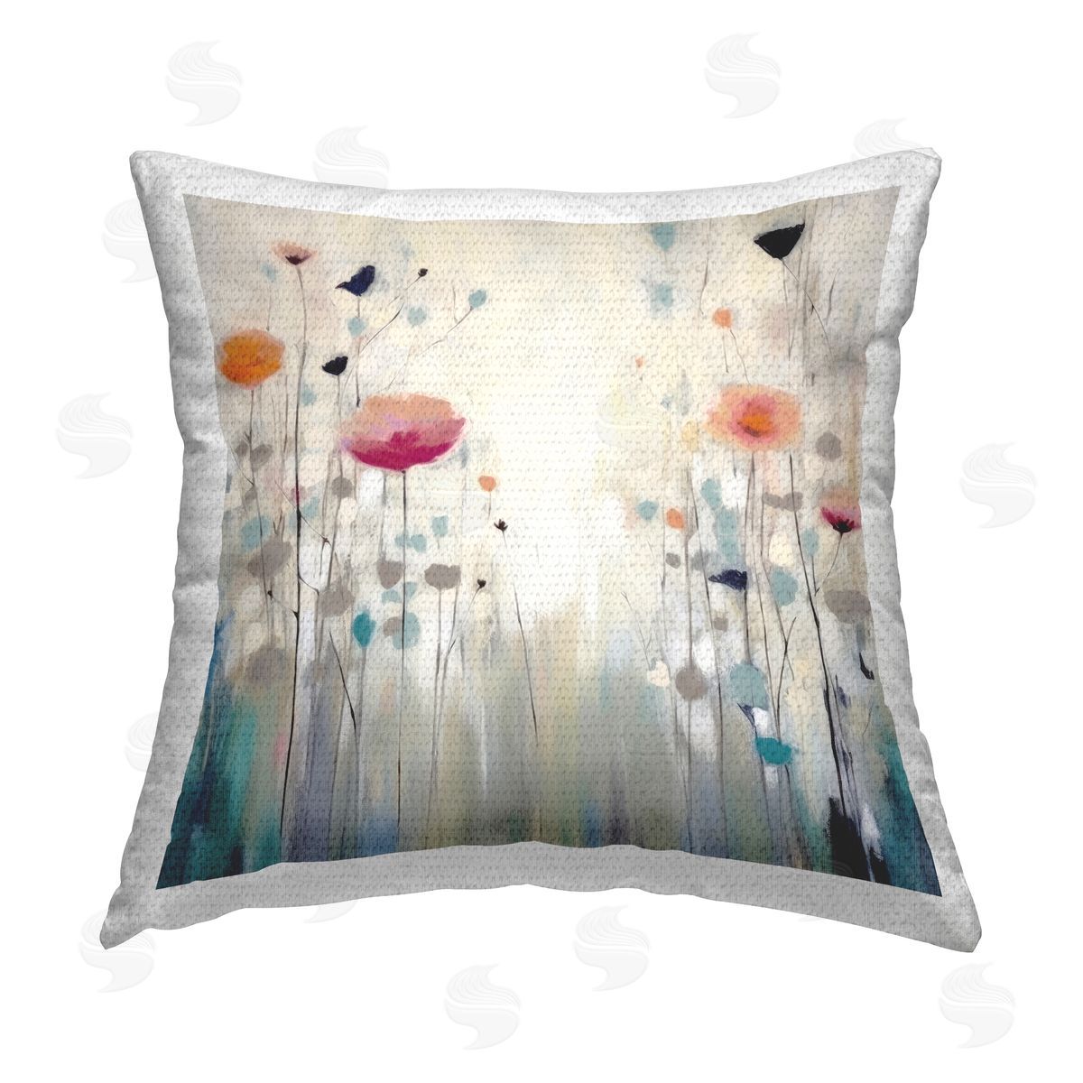 Irena Orlov Muted Flower Blooms Outdoor Quick-Dry Polyester Printed Throw Pillow