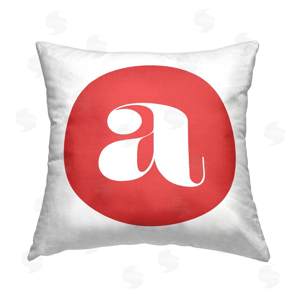 Stupell Studio Red Initial A Printed Plush Polyester Throw Pillow