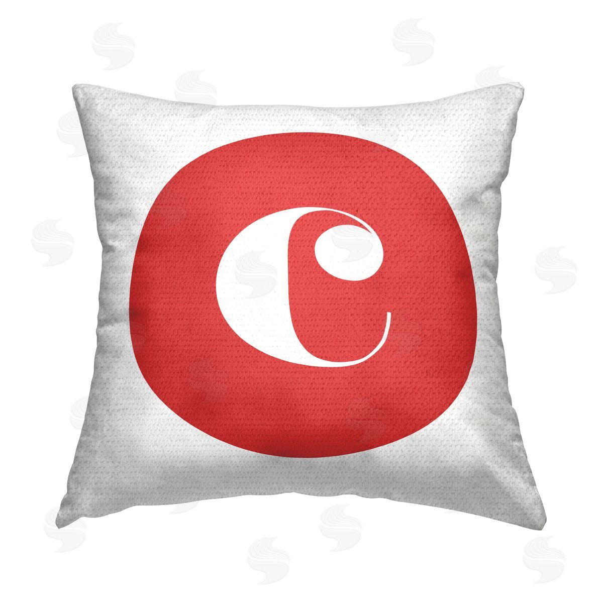 Stupell Studio Red Initial C Outdoor Quick-Dry Polyester Printed Throw Pillow