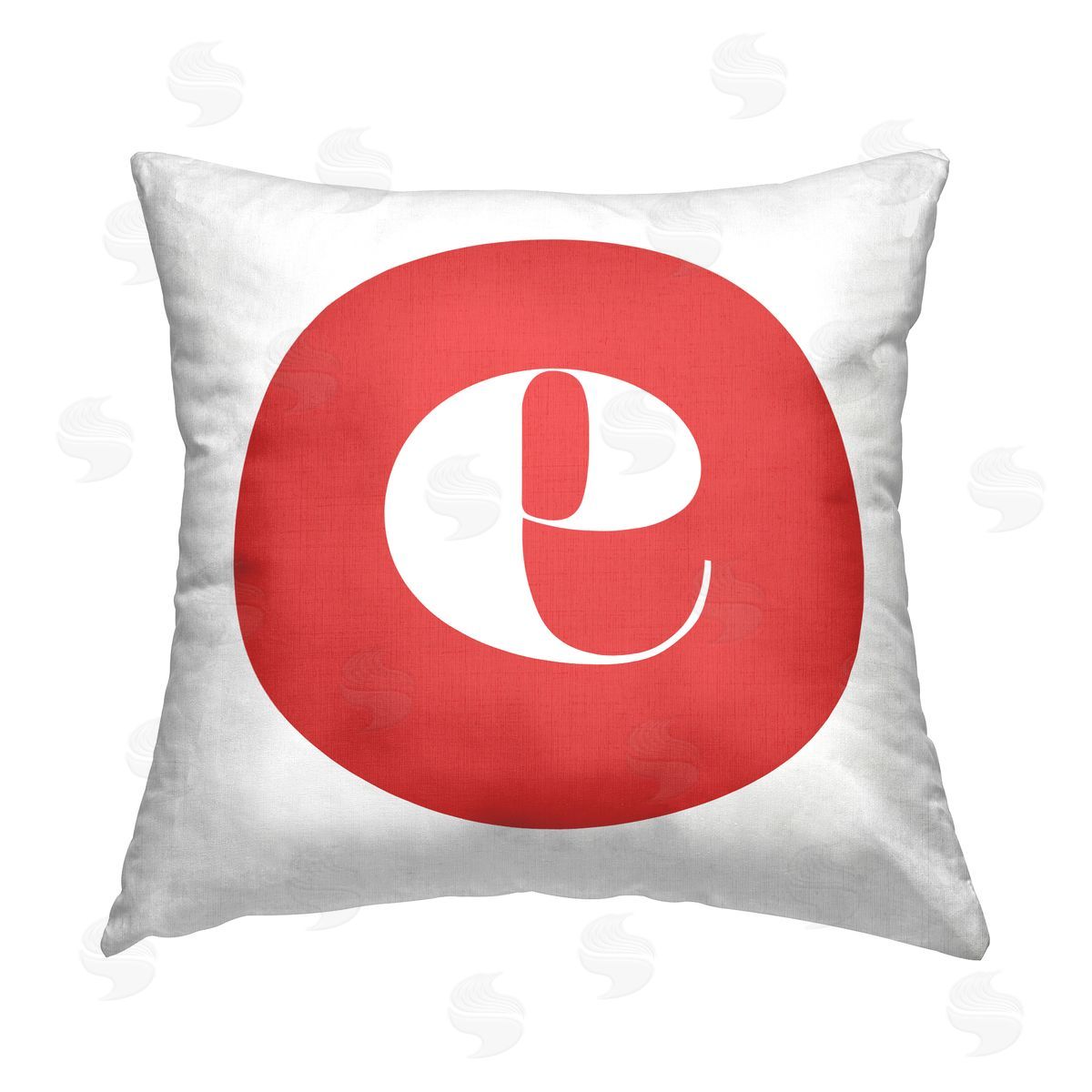 Stupell Studio Red Initial E Printed Plush Polyester Throw Pillow