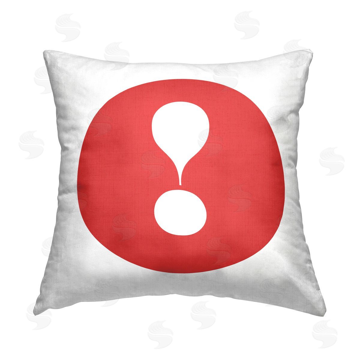 Stupell Studio Red Exclamation Initial Printed Plush Polyester Throw Pillow