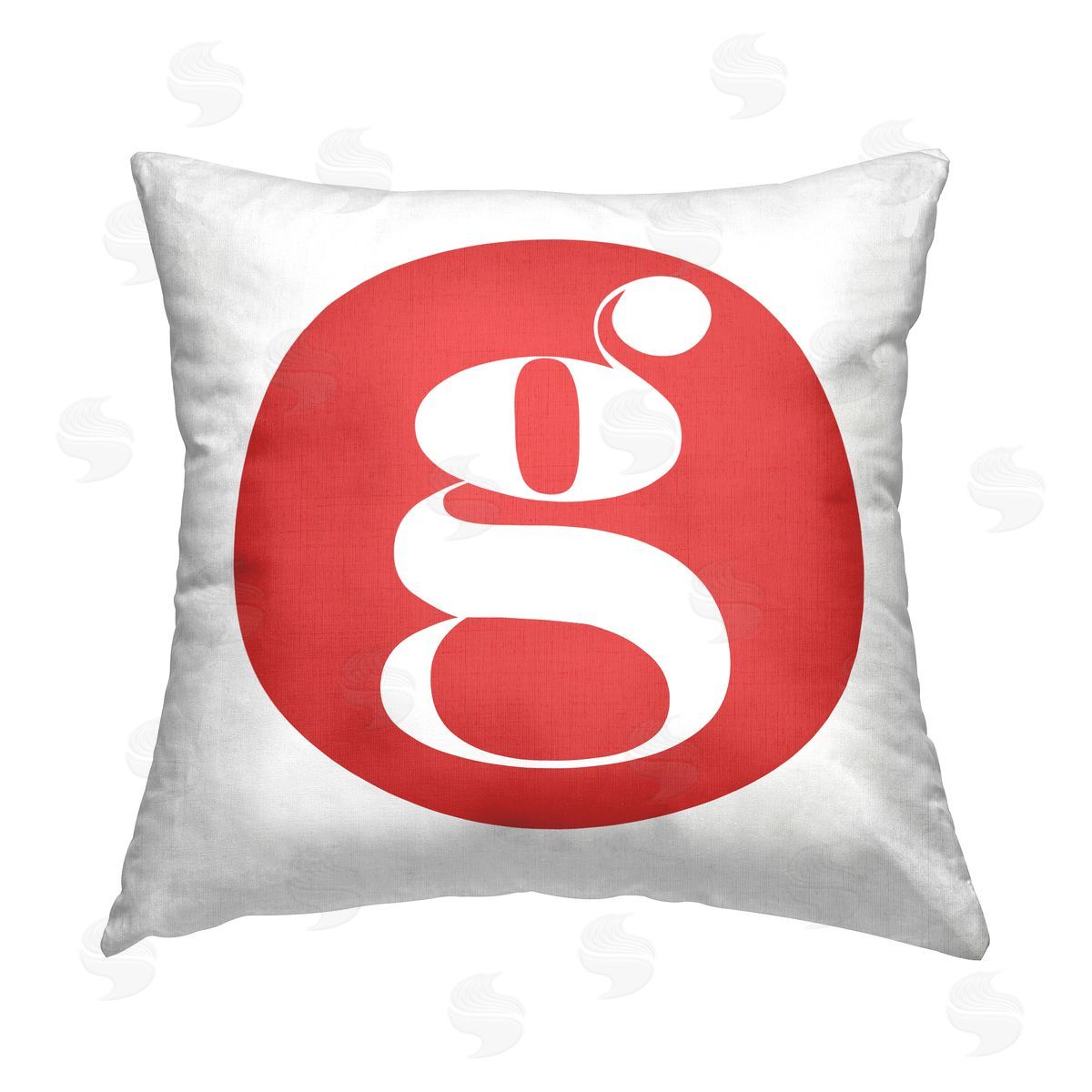 Stupell Studio Red Initial G Printed Plush Polyester Throw Pillow