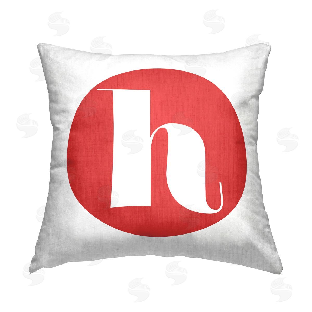 Stupell Studio Red Initial H Printed Plush Polyester Throw Pillow
