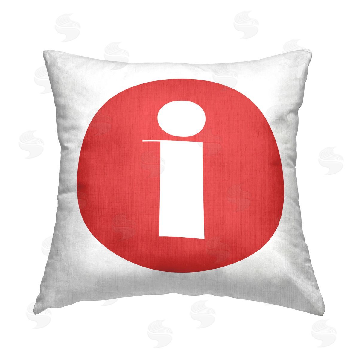 Stupell Studio Red Initial I Printed Plush Polyester Throw Pillow