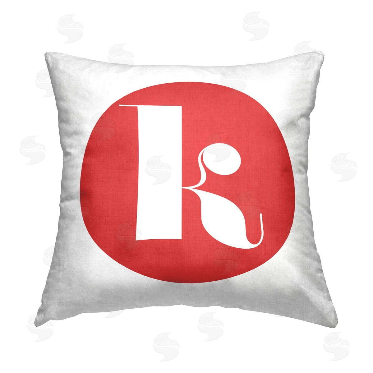 Stupell Studio Red Initial K Printed Plush Polyester Throw Pillow