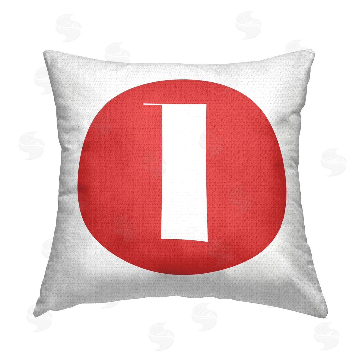 Stupell Studio Red Initial L Outdoor Quick-Dry Polyester Printed Throw Pillow