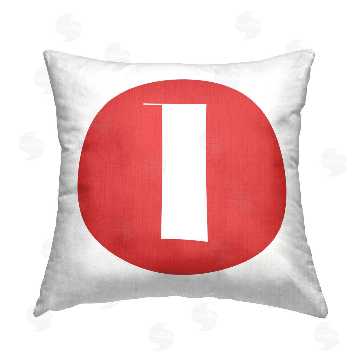 Stupell Studio Red Initial L Printed Plush Polyester Throw Pillow