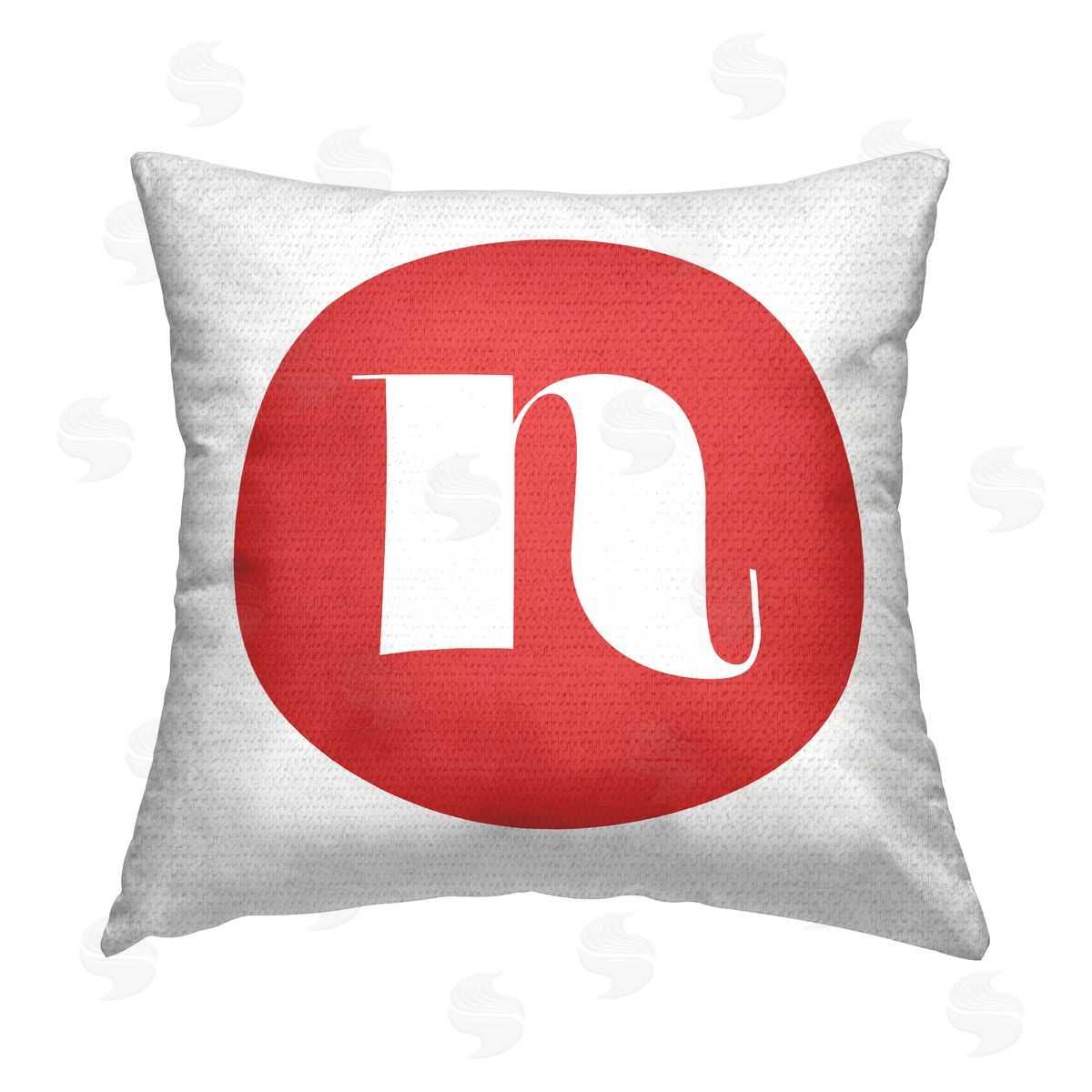 Stupell Studio Red Initial N Outdoor Quick-Dry Polyester Printed Throw Pillow