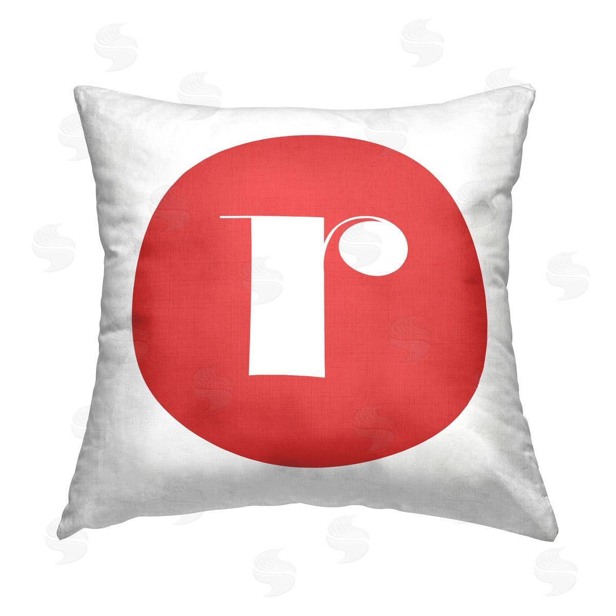 Stupell Studio Red Initial R Printed Plush Polyester Throw Pillow