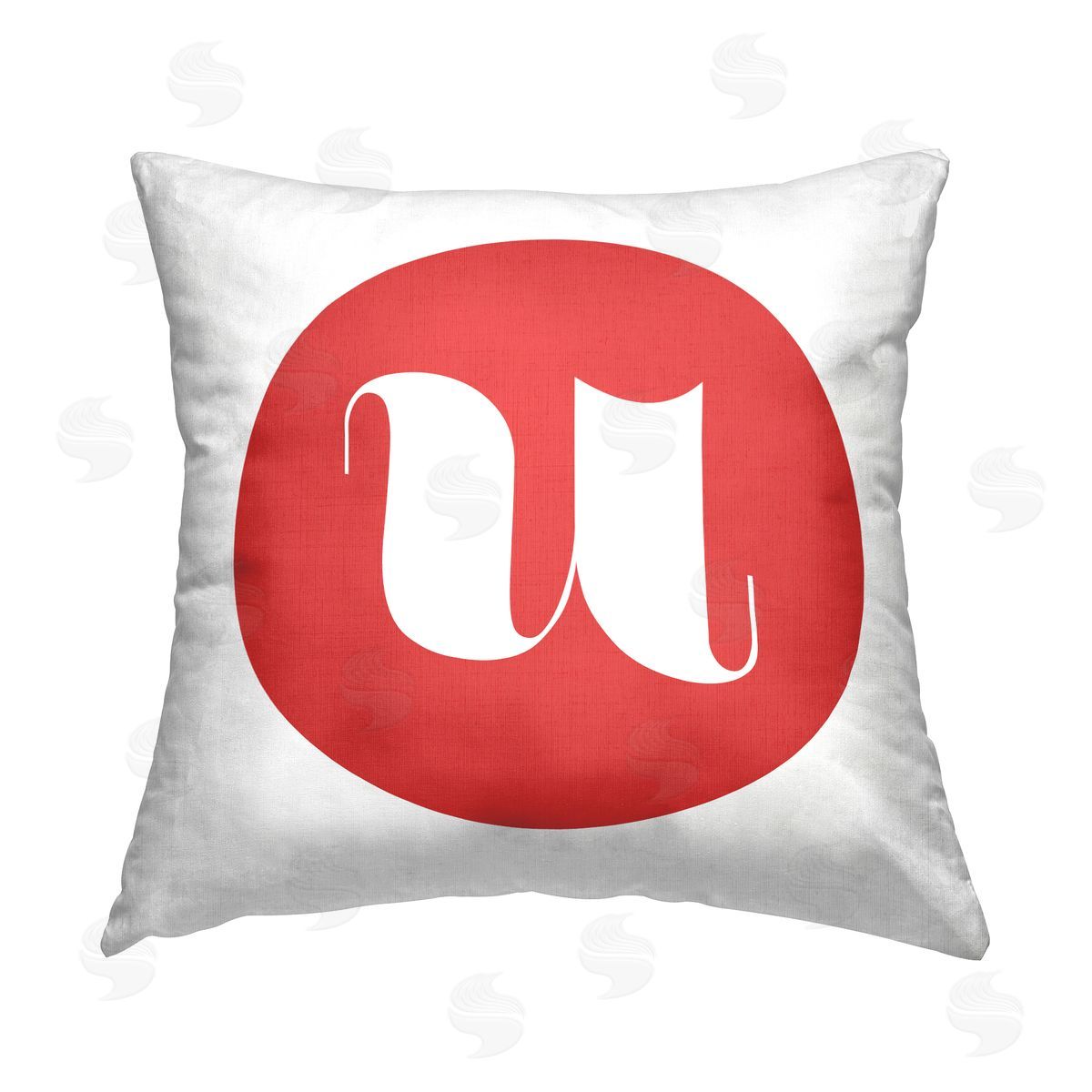Stupell Studio Red Initial U Printed Plush Polyester Throw Pillow