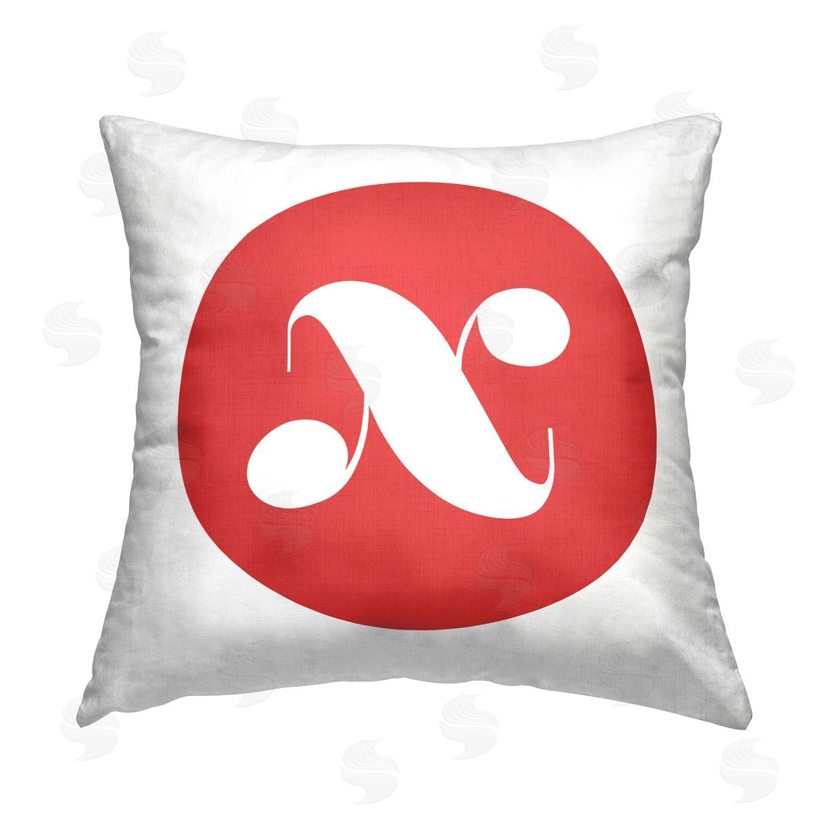 Stupell Studio Red Initial X Printed Plush Polyester Throw Pillow