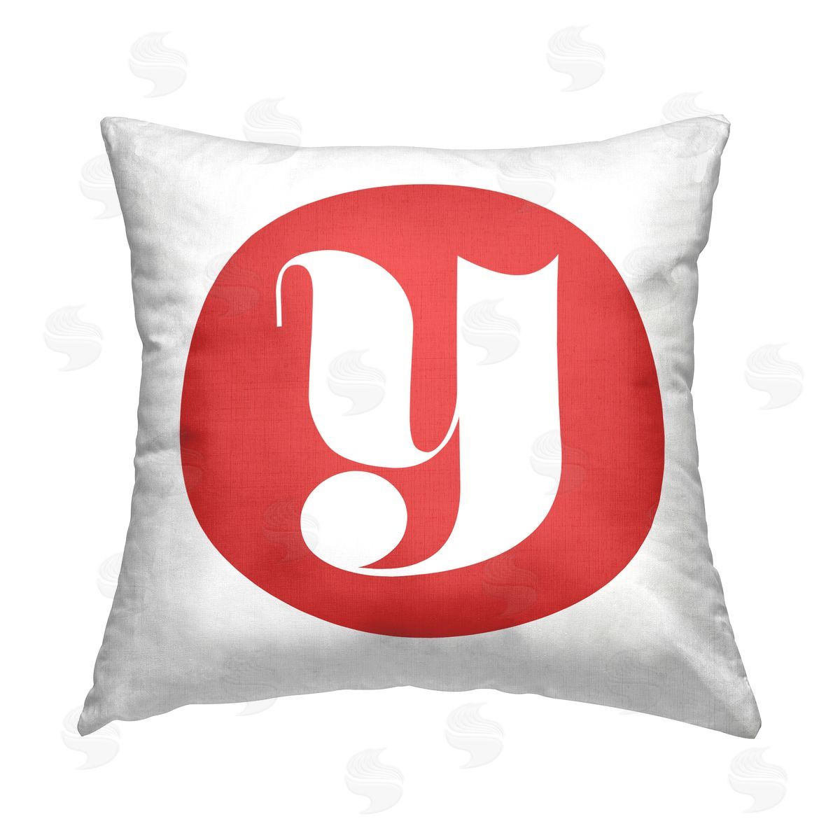 Stupell Studio Red Initial Y Printed Plush Polyester Throw Pillow