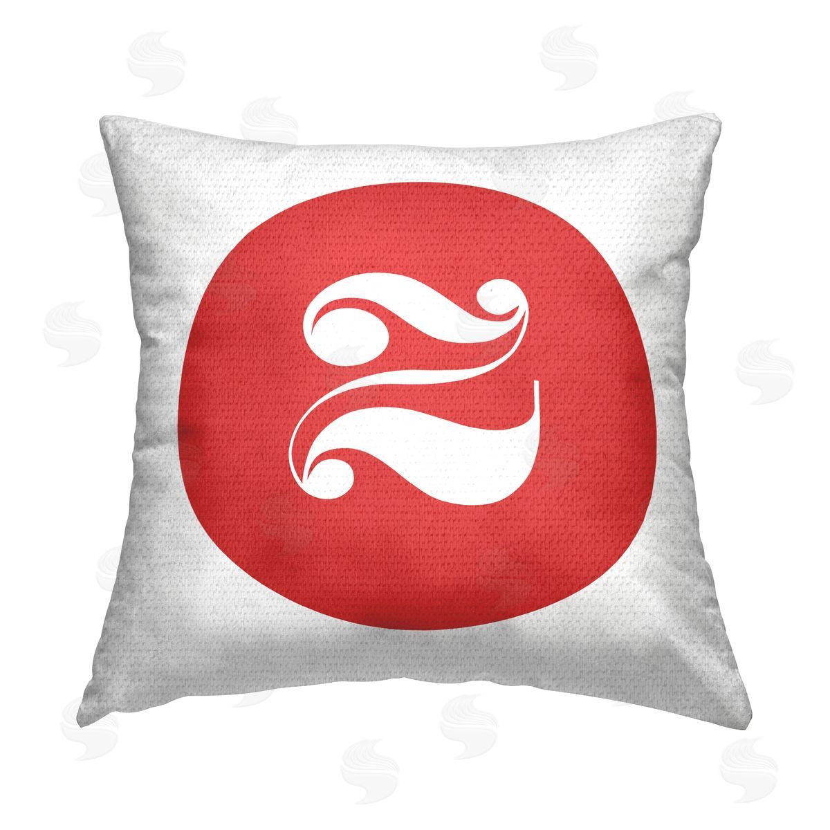 Stupell Studio Red Initial Z Outdoor Quick-Dry Polyester Printed Throw Pillow