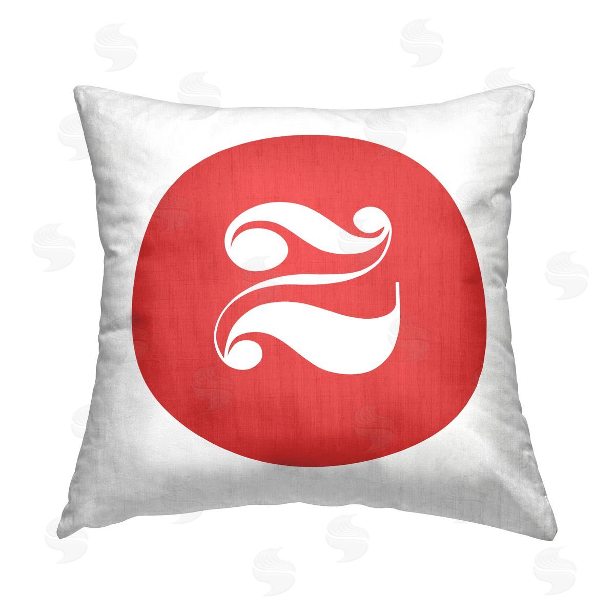 Stupell Studio Red Initial Z Printed Plush Polyester Throw Pillow