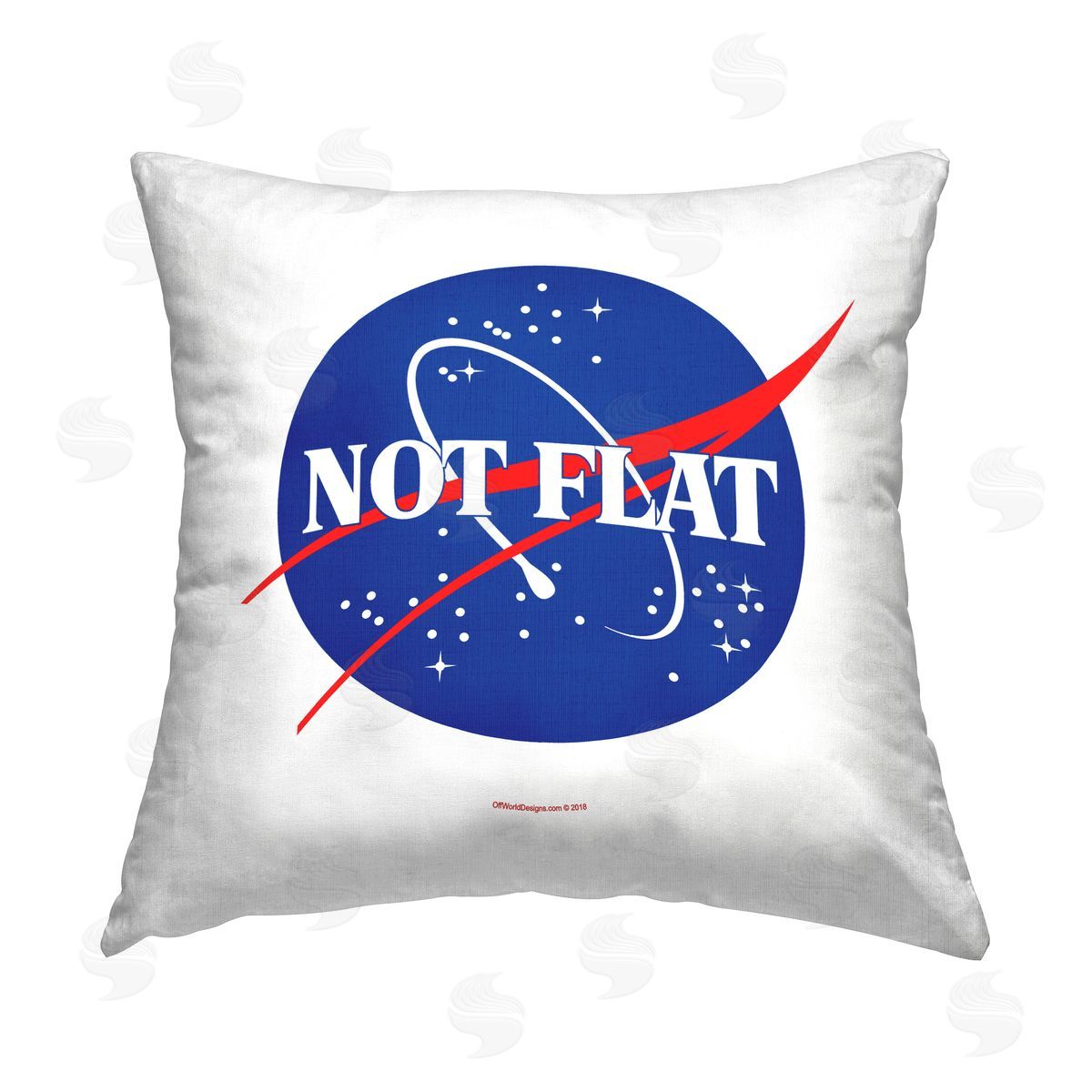 Off World Designs Not Flat Astronomy Printed Plush Polyester Throw Pillow